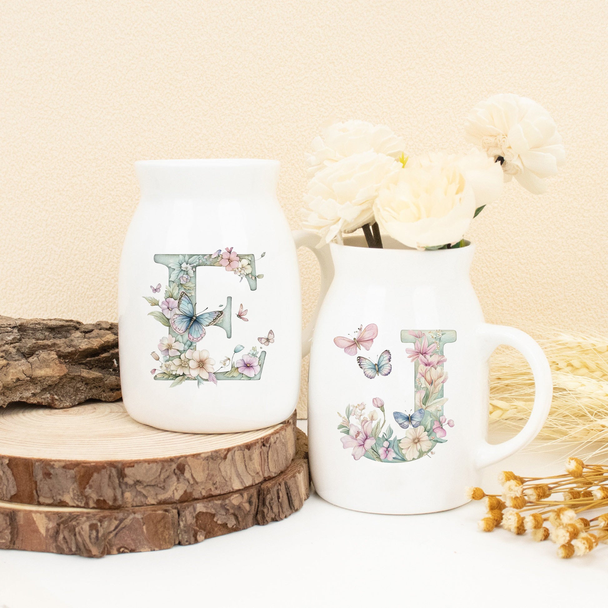 Personalized Ceramic Flower Vase With Name, Custom Floral Pottery, Cute Decorative Vase, Birthday Gift, Bridesmaid Proposal, Gift for Her
