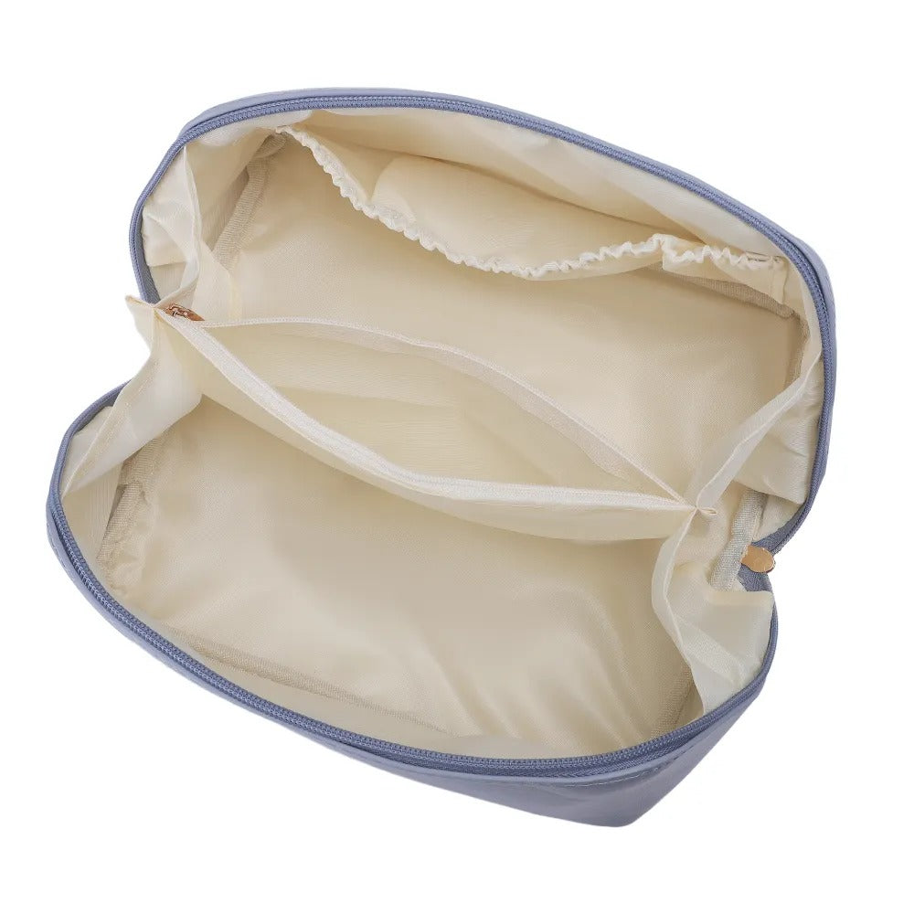 Leather Makeup Bag With Birth Month Flower, Personalized Bridesmaid Gift Bag Pouch, Gift Bag, Bridal Shower Gift, Gift for Her, Christmas Gift