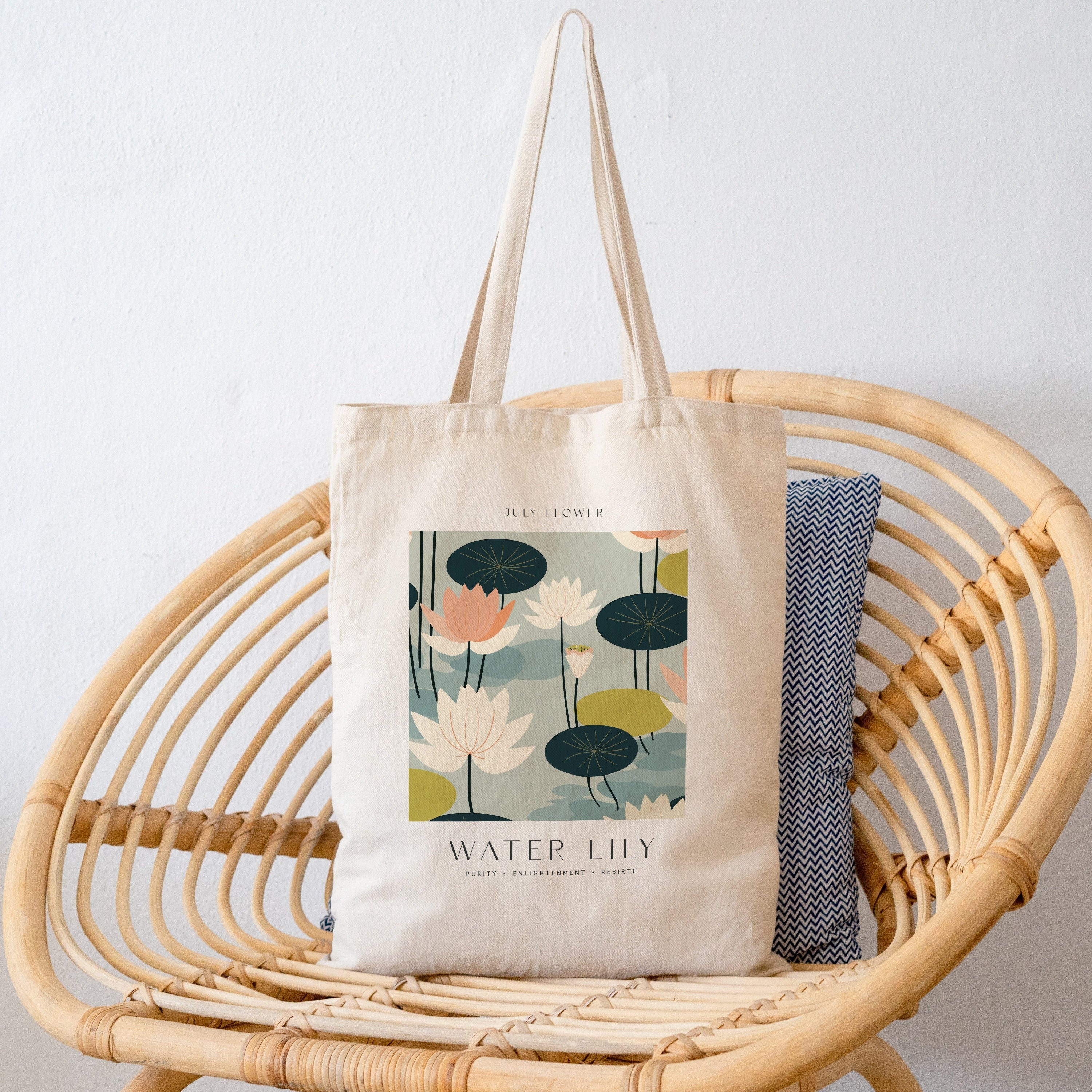Birth Month Flower Tote Bag, Botanical Aesthetic Canvas ToteBag, Personalized Bridal Party Gift, Bridesmaid Tote Gift, Bestfriend Gift