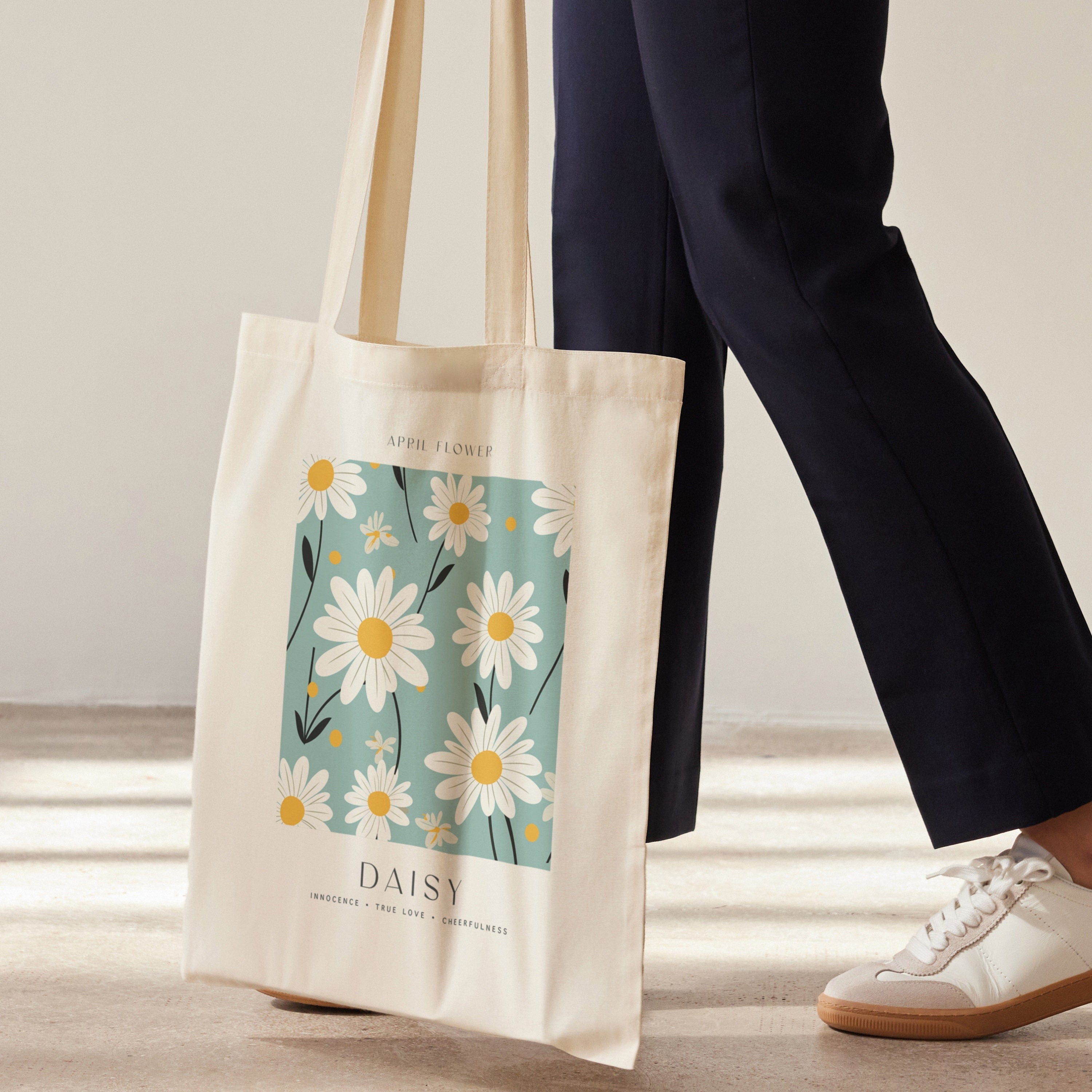 Birth Month Flower Tote Bag, Botanical Aesthetic Canvas ToteBag, Personalized Bridal Party Gift, Bridesmaid Tote Gift, Bestfriend Gift