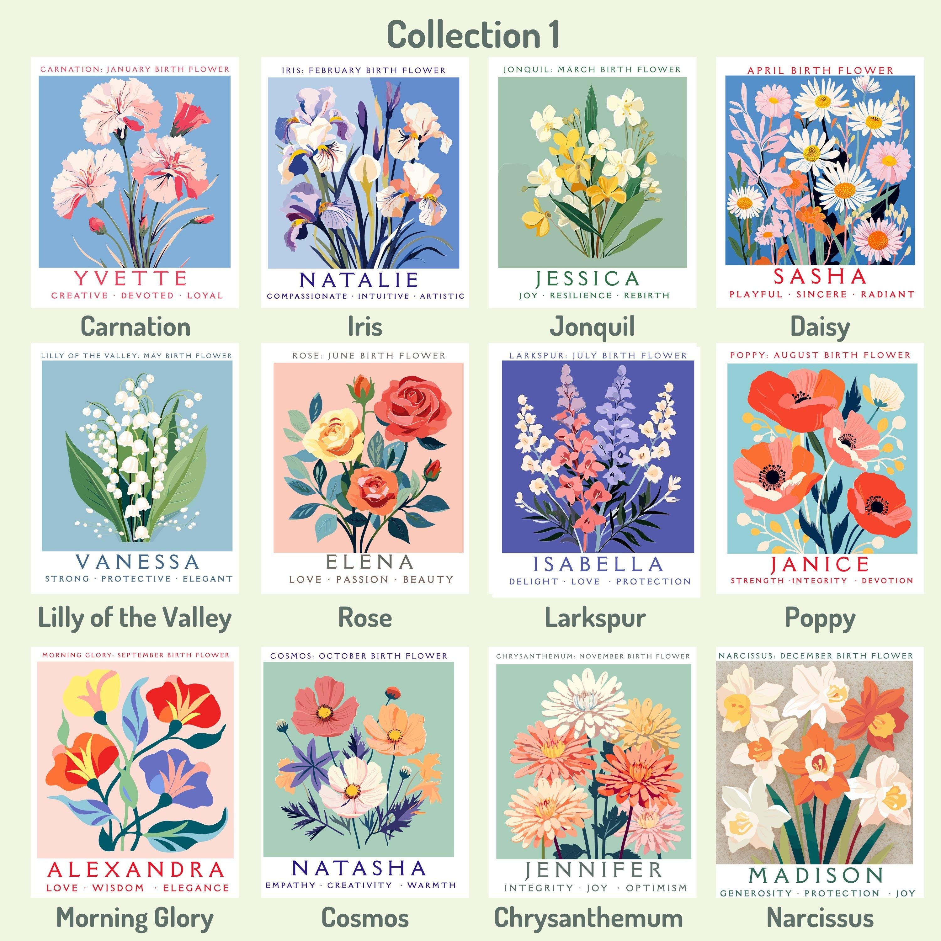 Personalized Birth Month Flower Tote Bag, Birth Flower Gift for Mom, Bridesmaid Floral Tote, Bridal Party Gift, Best Friend Gift, 30th Birthday Gift