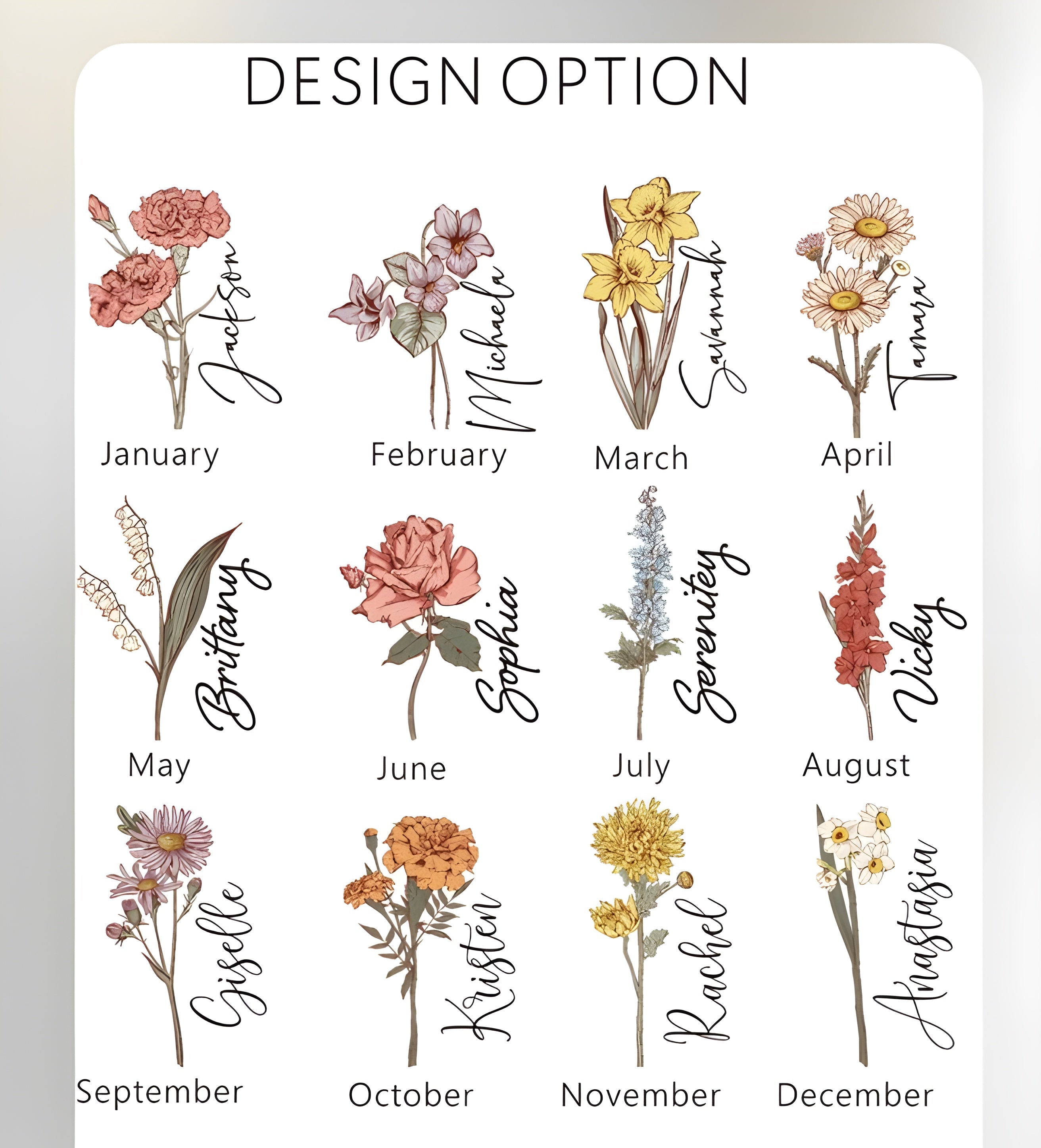 Personalized Leather Makeup Bag with Birth Flower and Name, Custom Cosmetic Bag, Bridesmaid Gift, Travel Toiletry Pouch for Women