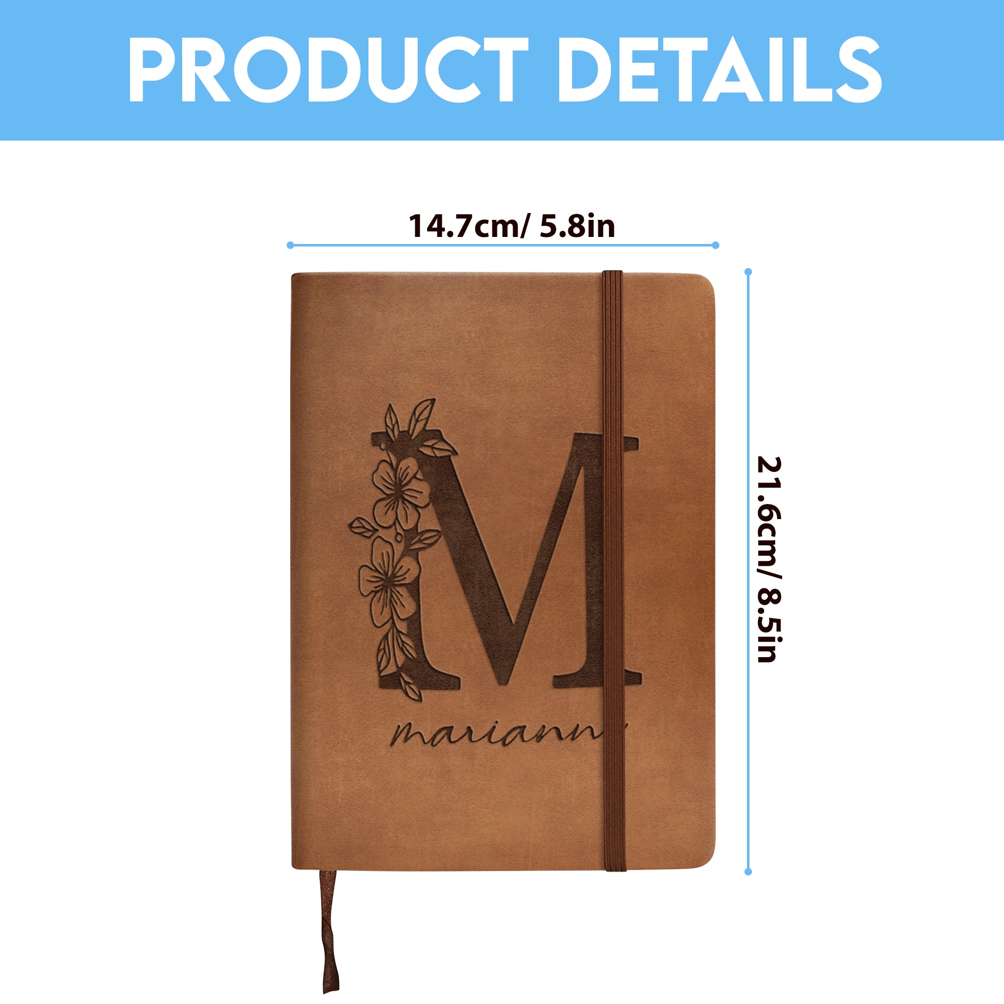 Personalized Flower Girl Notebook With Name, Custom Floral Journal, Cute Writing Diary, Birthday Gift, Bridesmaid Proposal, Gift for Her