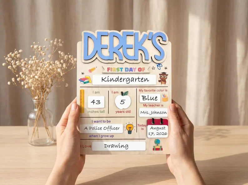 Personalized Back to School Sign, First Day of School Sign, Preschool, Kindergarten 1st Day of School Sign, School Board, Last Day of School. SBPETAL07
