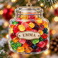 Personalized Candy Jar Acrylic Ornament, Custom Colorful Gummy Glass Jar, Keepsake Christmas Tree Decor ACRYLICOR10