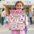 Custom First Day of School Sign,Preschool Back to School Board Kid Gift,Kindergarten 1st Day of School Photo Prop,Last Day School Name Sign. SBPETAL09