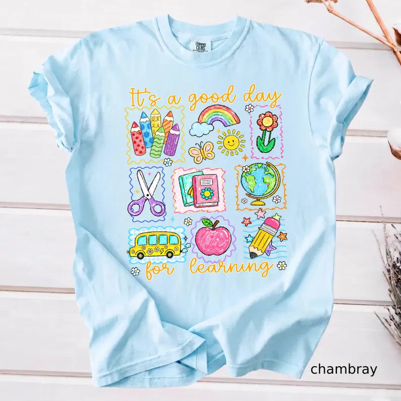 Comfort Colors Teacher Life Shirt, It's a Good Day for Learning, Be Kind TShirt, Back to School Shirt, Team Elementary T-Shirt School Supply. SPETAL1