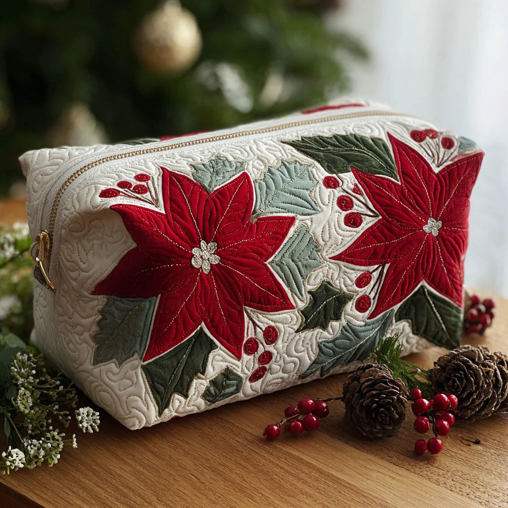 Quilted Colorful Daisy Makeup Bag, Vibrant Floral Cosmetic Pouch, Travel Toiletry Organizer – QMBPETAL10