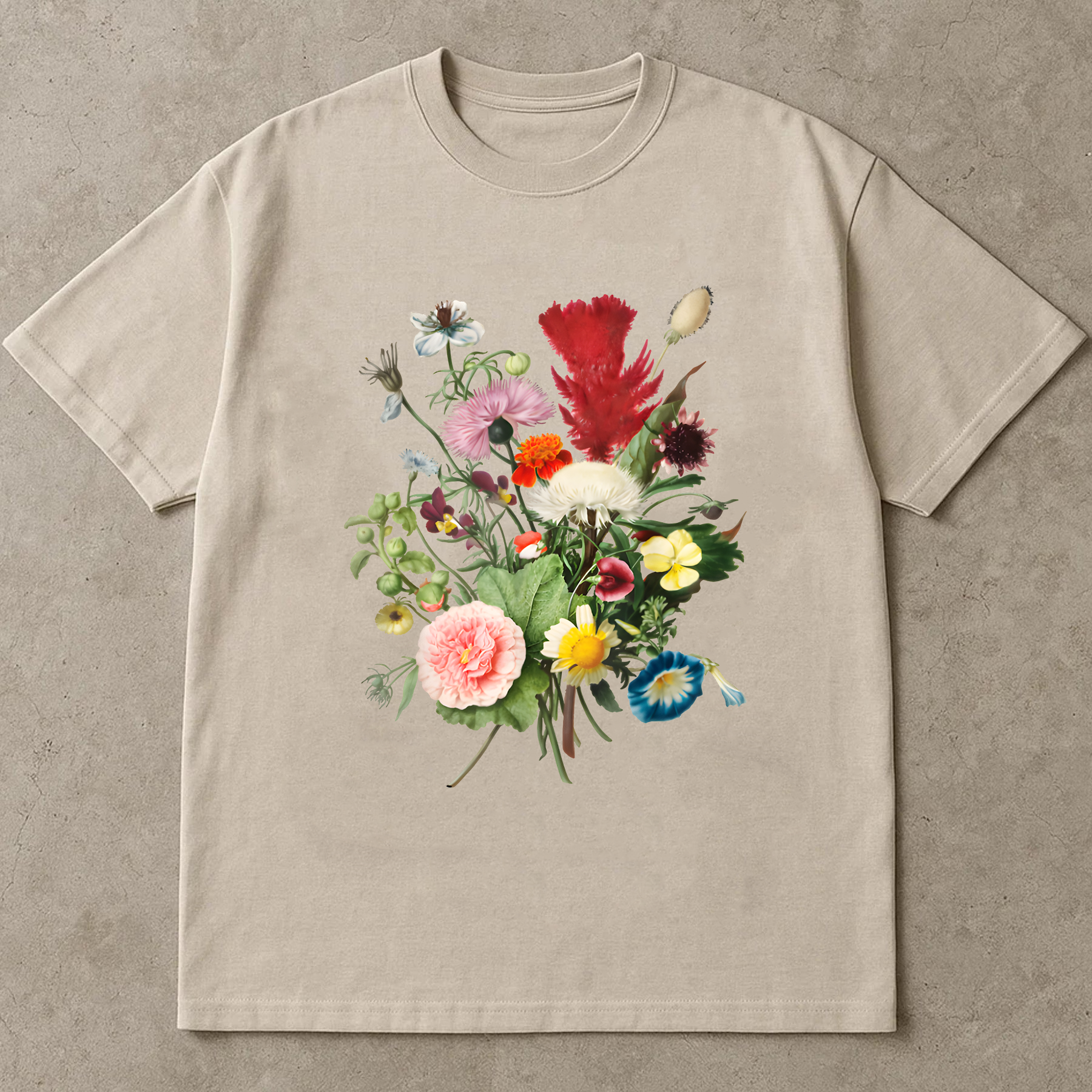 Vintage Floral Shirt, Retro Botanical Flower Tee, Colorful Garden T-Shirt, Cottagecore Plant Shirt, Wildflower Graphic Tee