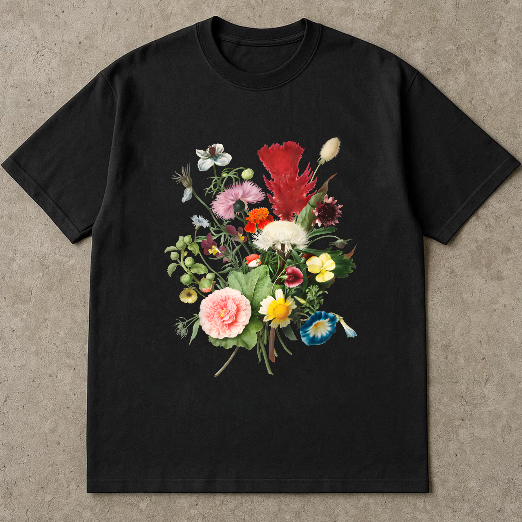 Vintage Floral Shirt, Retro Botanical Flower Tee, Colorful Garden T-Shirt, Cottagecore Plant Shirt, Wildflower Graphic Tee