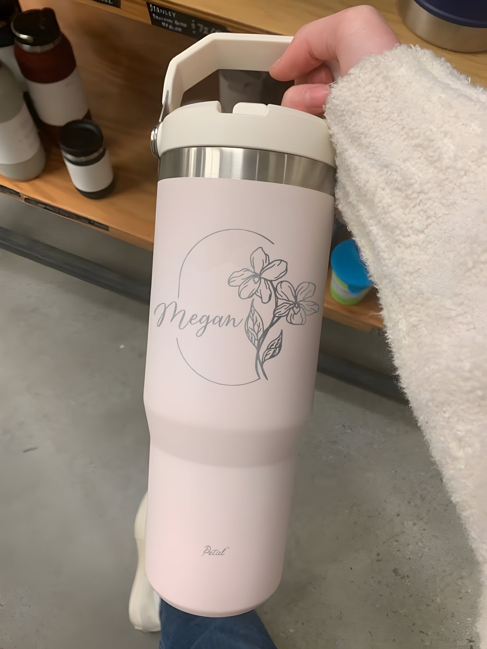 Personalized Birth Flowers With Name Tumbler Flip Straw 40oz, Hot Cold Mug With Straw, Bridesmaid Gift, Custom Name Travel Cup, Birthday Gift, Gift For Her Mother