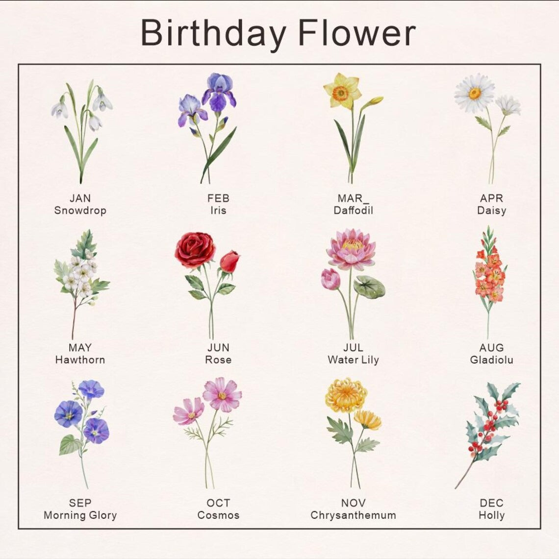 Grandma's Garden Birth Flower Book Vase – Personalized Mini Flower Vase with Family Birth Flowers, Perfect Mother's Day Gift for Mama or Nana from Grandkids