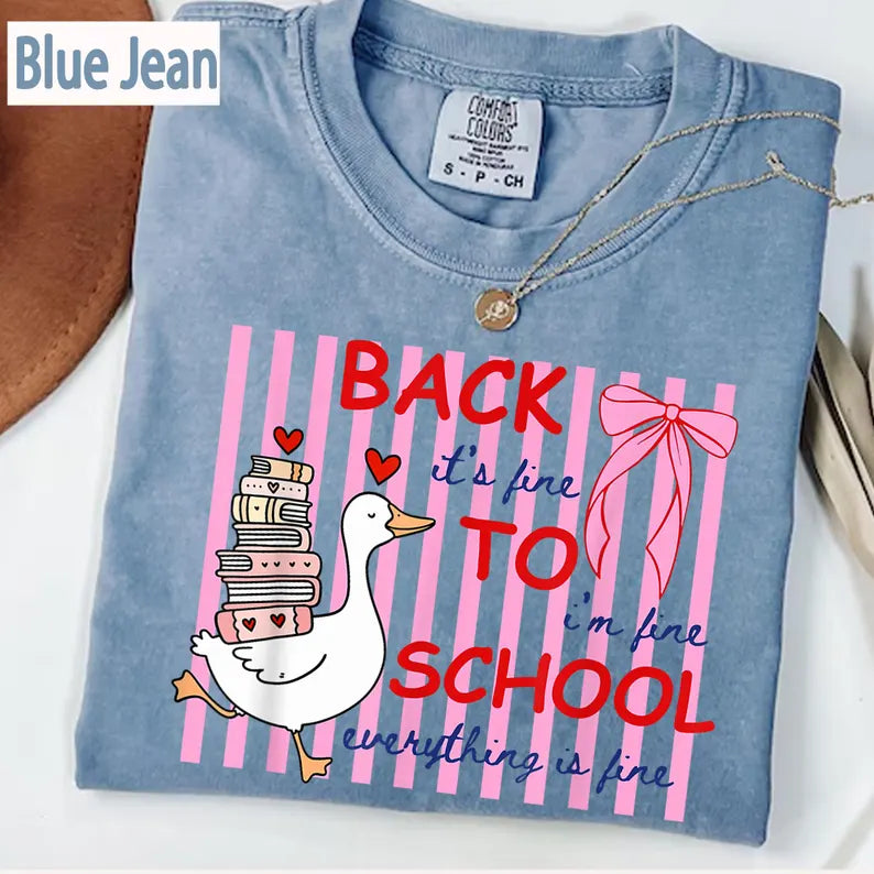Silly Goose Teacher Comfort Colors Shirt, Everything Is Fine Teacher Tee, Funny Back to School Shirt, Cute Goose Teacher Life T-Shirt. SPETAL2