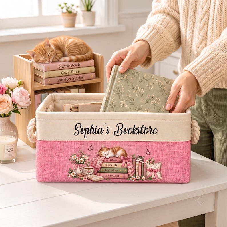 Personalized Sports Storage Basket, Custom Kids Toy Bin, Nursery Organizer, Name Printed BBPETAL42