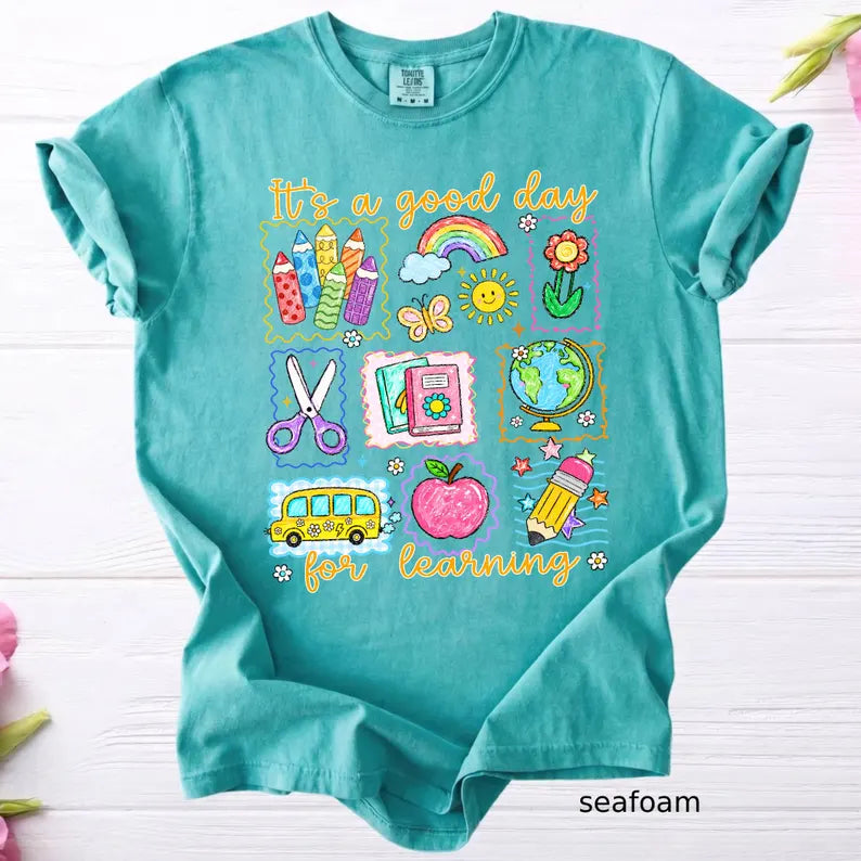 Comfort Colors Teacher Life Shirt, It's a Good Day for Learning, Be Kind TShirt, Back to School Shirt, Team Elementary T-Shirt School Supply. SPETAL1