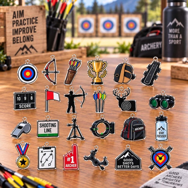 Archery Advent Calendar 2026, 24 Archery Charms Christmas Countdown Calendar, Unique Gift for Archers, Hunters & Outdoor Lovers AXMAS11