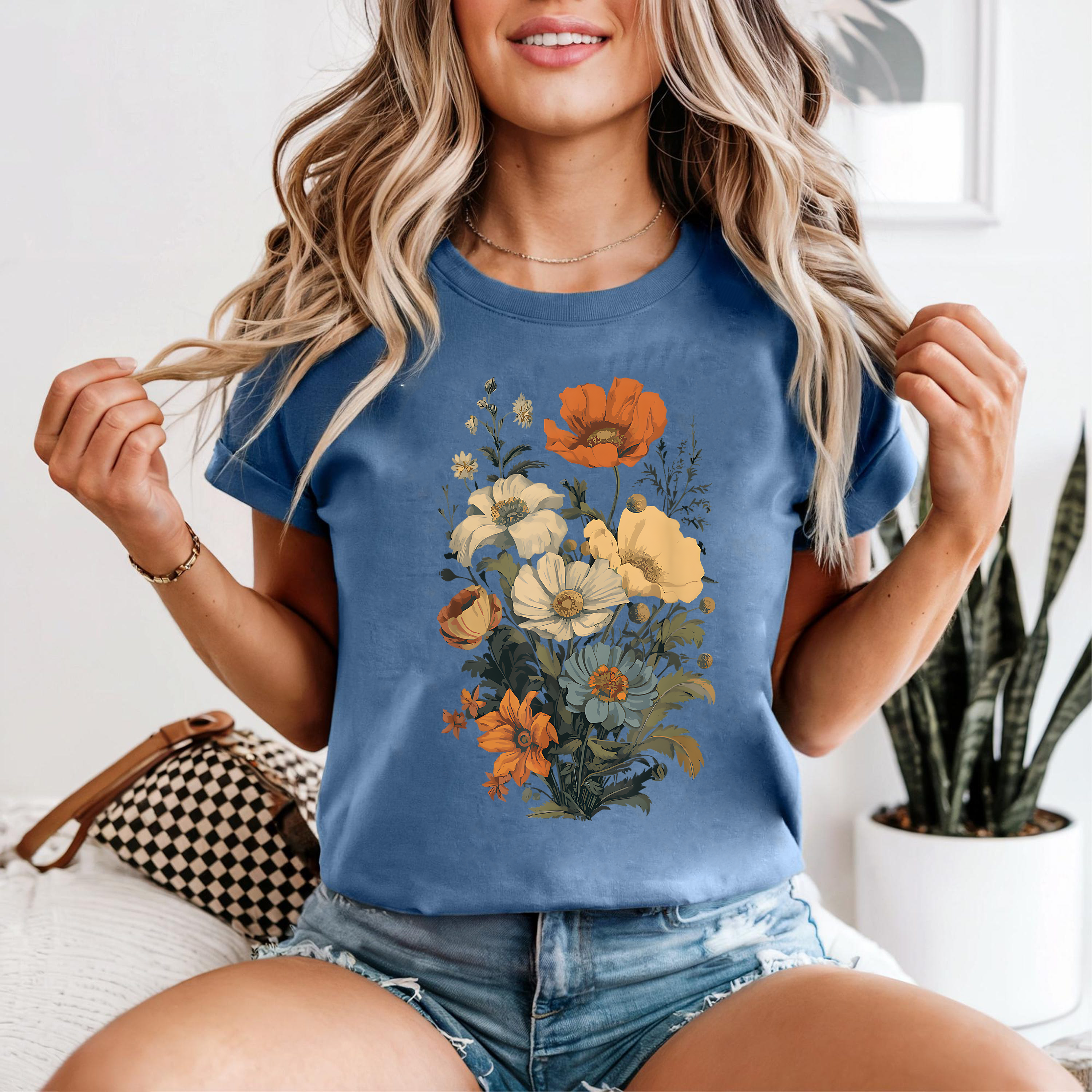 Vintage Wildflower Shirt, Retro Botanical Graphic Tee, Floral Aesthetic Shirt, Cottagecore Shirt, Nature Lover Gift