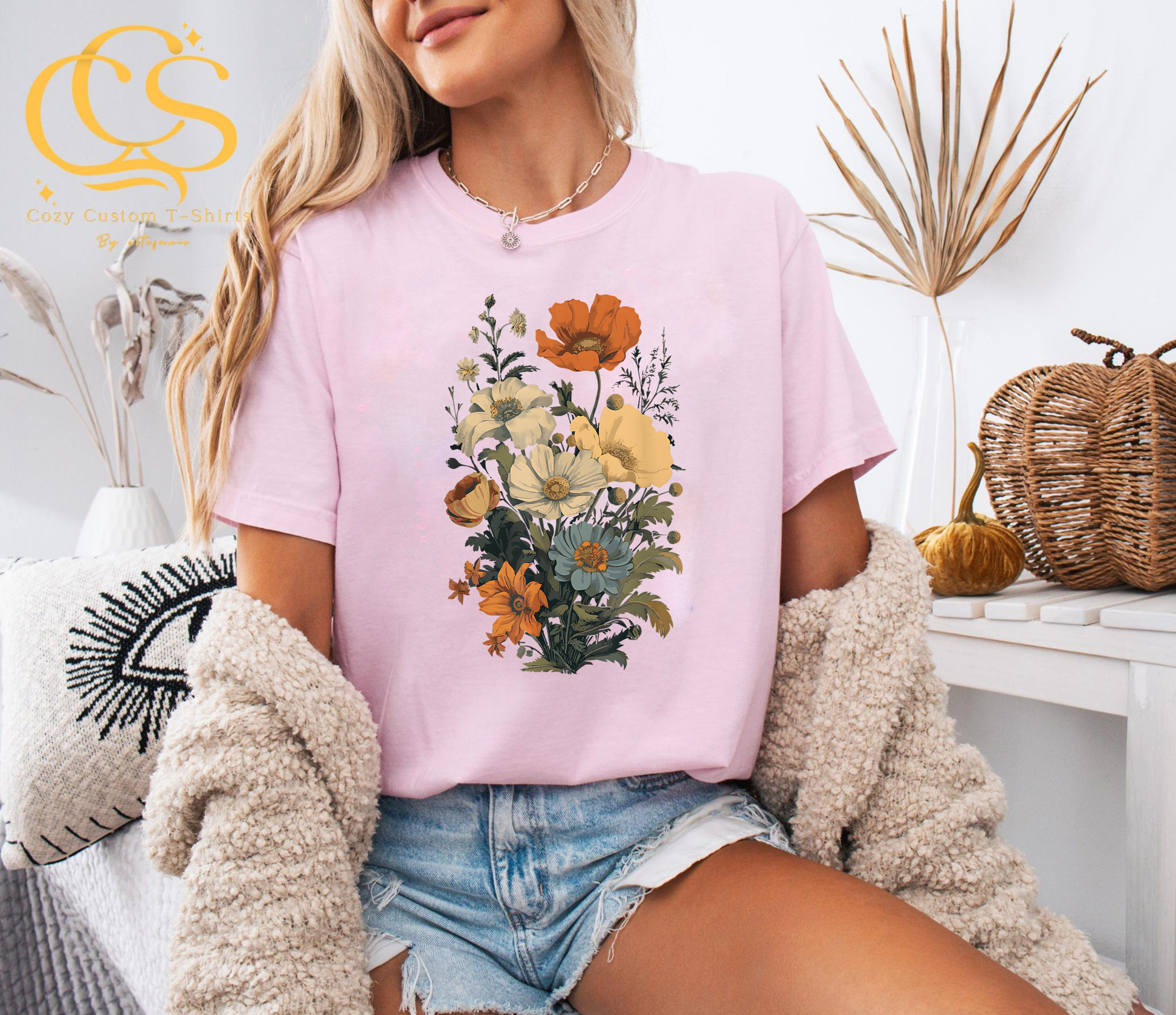 Vintage Wildflower Shirt, Retro Botanical Graphic Tee, Floral Aesthetic Shirt, Cottagecore Shirt, Nature Lover Gift