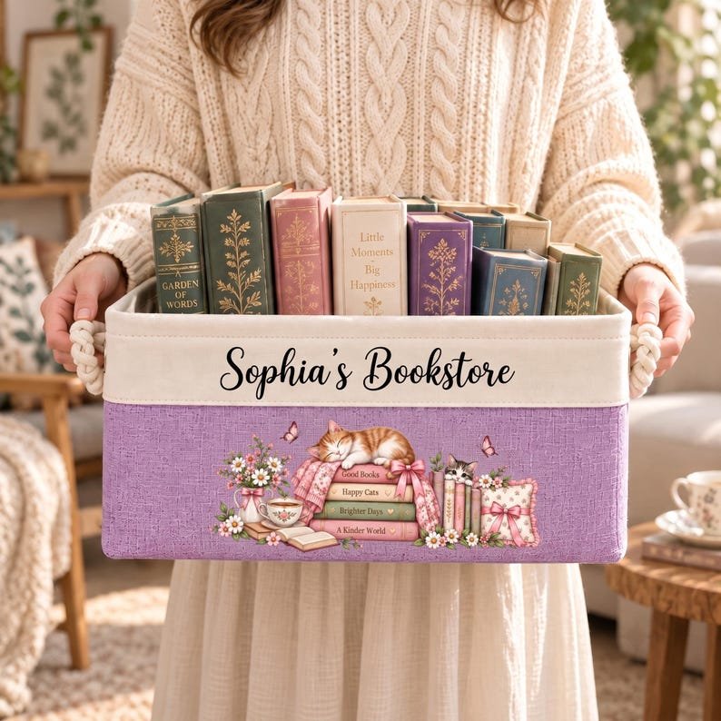 Personalized Sports Storage Basket, Custom Kids Toy Bin, Nursery Organizer, Name Printed BBPETAL42