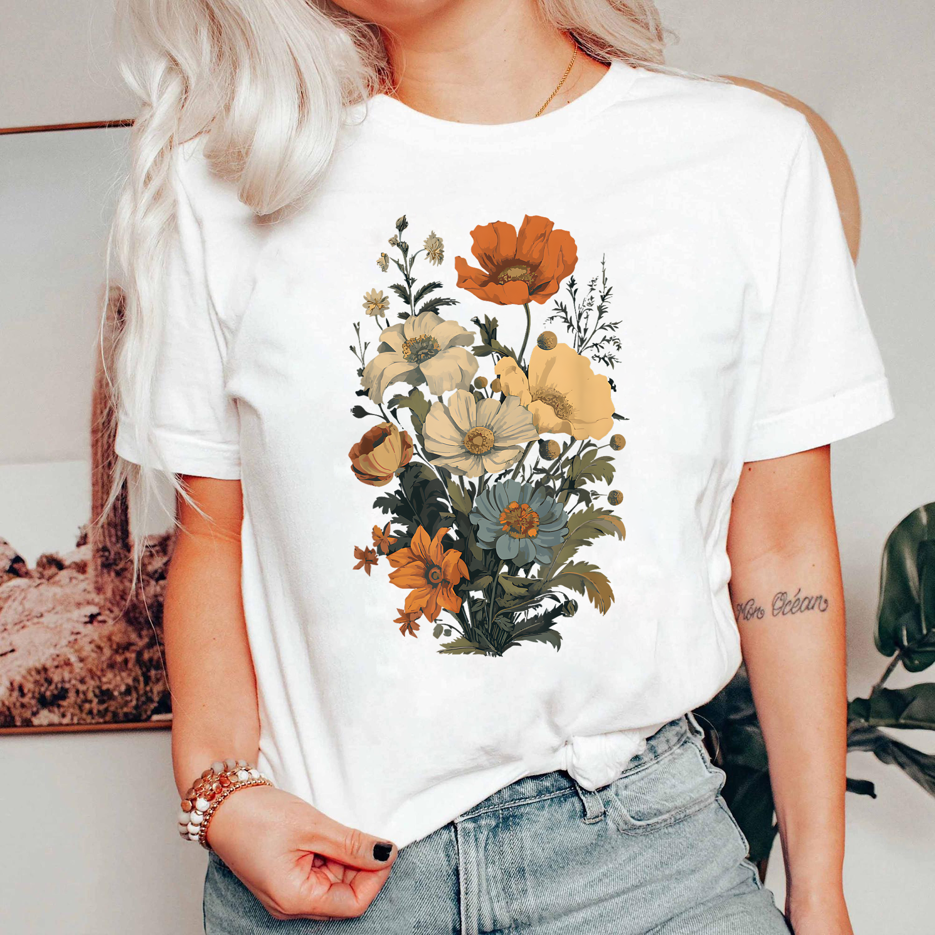 Vintage Wildflower Shirt, Retro Botanical Graphic Tee, Floral Aesthetic Shirt, Cottagecore Shirt, Nature Lover Gift