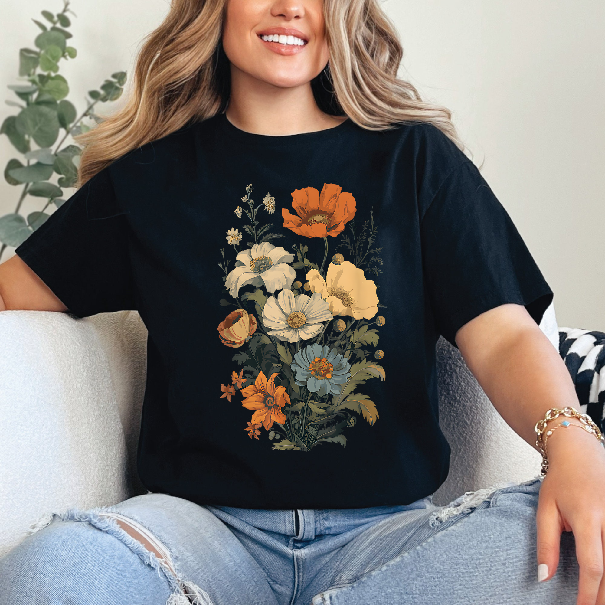 Vintage Wildflower Shirt, Retro Botanical Graphic Tee, Floral Aesthetic Shirt, Cottagecore Shirt, Nature Lover Gift