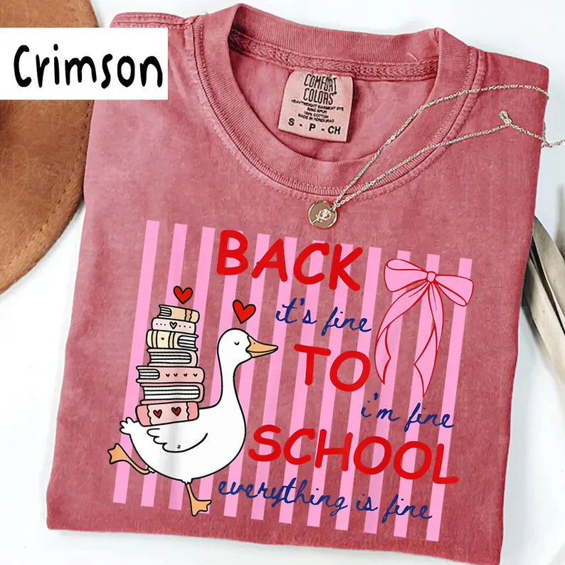 Silly Goose Teacher Comfort Colors Shirt, Everything Is Fine Teacher Tee, Funny Back to School Shirt, Cute Goose Teacher Life T-Shirt. SPETAL2