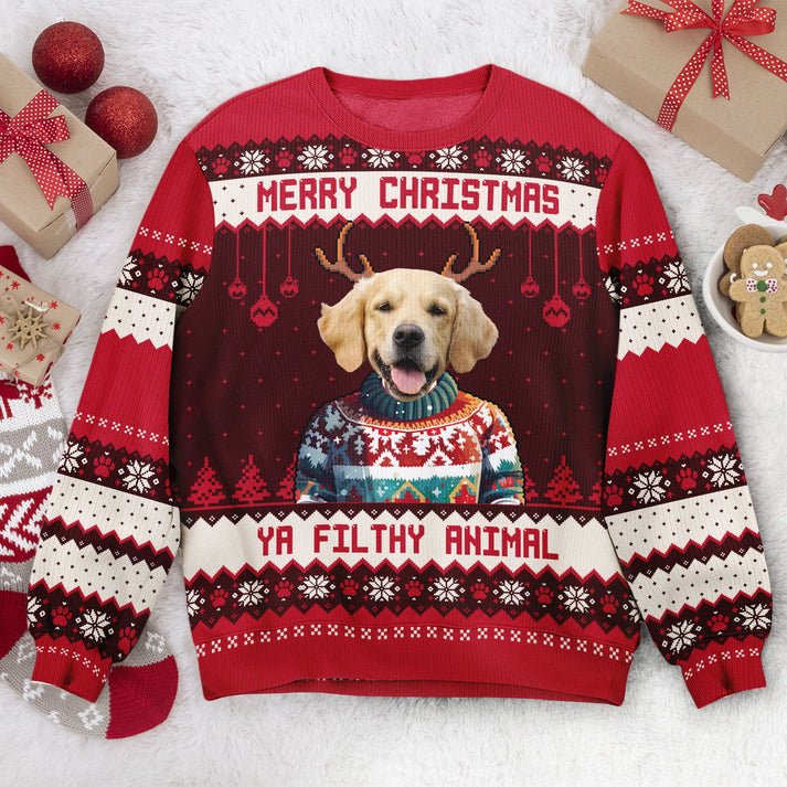 Personalized Pet Ugly Christmas Sweater, Custom Photo Shirt, Unisex Kid Adult Sweater, Christmas Party Shirt, Holiday Sweatshirts, Xmas Outfit, Christmas Gift UXMAS12