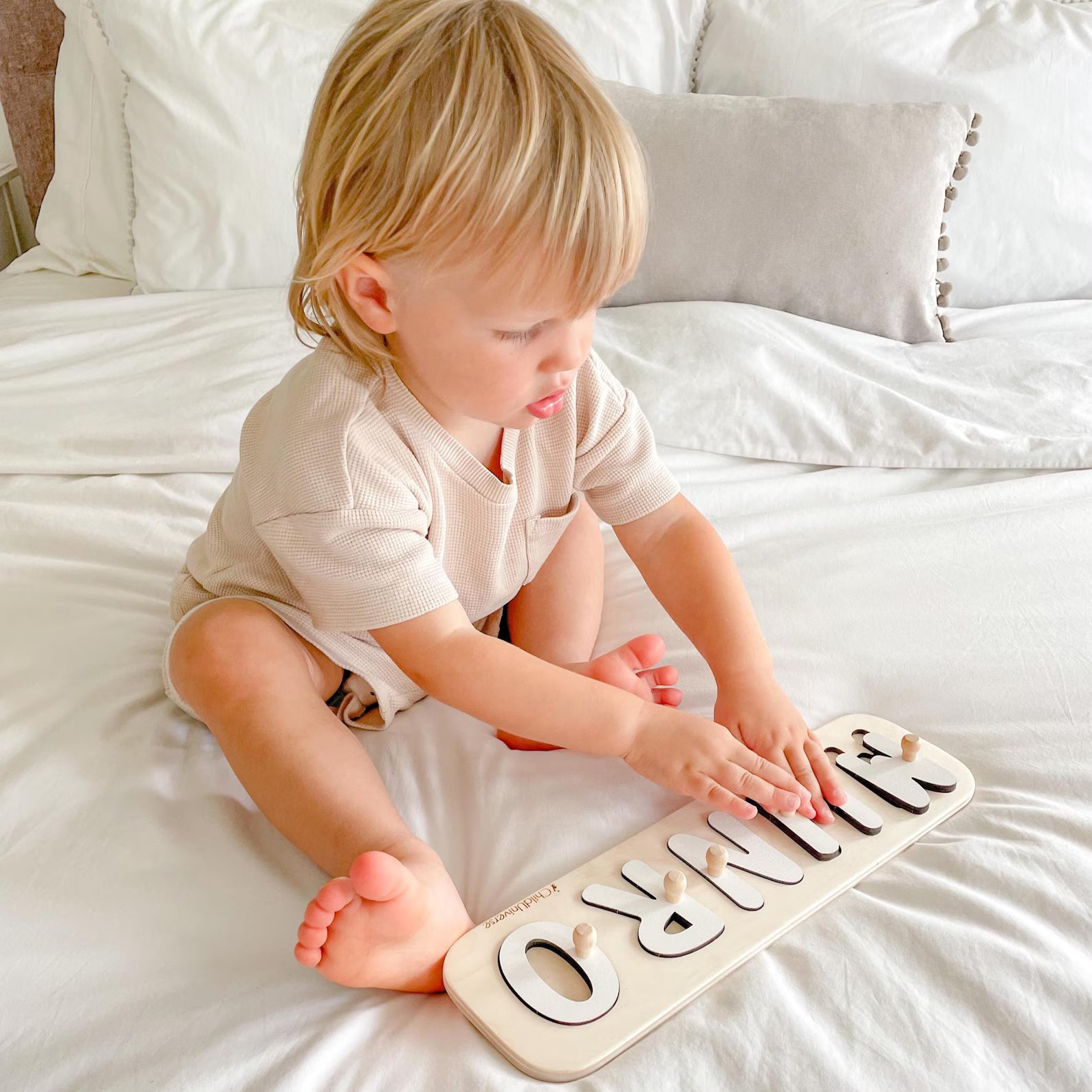 New Baby Gift Wood Name Puzzle for Toddler Montessori Puzzle, First Birthday Gift for Boy, Girl, Wooden Toys, Custom Gift for Kids. NPPETAL4