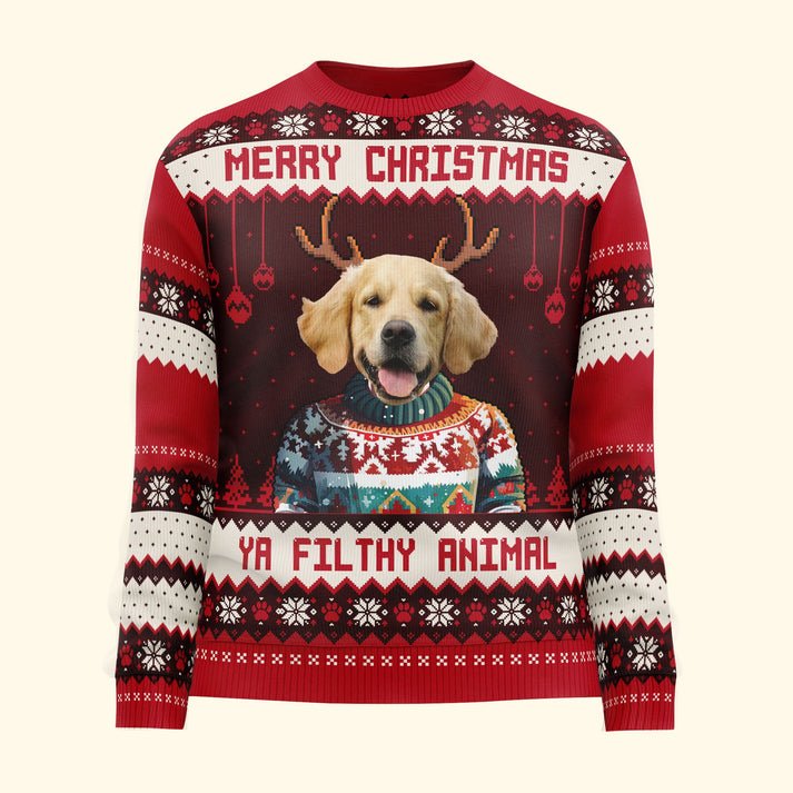 Personalized Pet Ugly Christmas Sweater, Custom Photo Shirt, Unisex Kid Adult Sweater, Christmas Party Shirt, Holiday Sweatshirts, Xmas Outfit, Christmas Gift UXMAS12