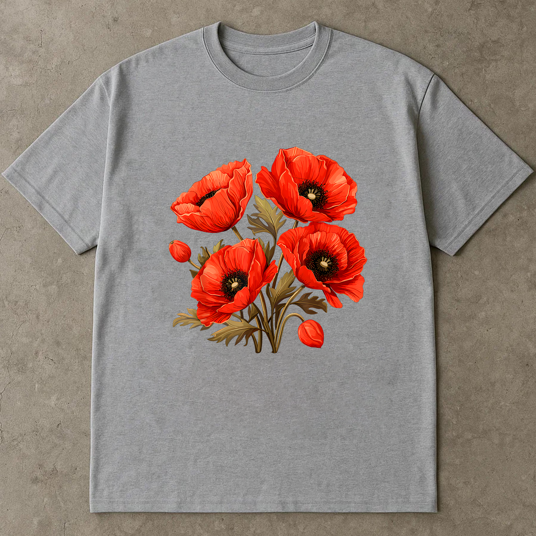 Red Poppy Flower Shirt, Floral Graphic Tee, Bold Botanical Shirt, Aesthetic Flower Tee, Nature Lover Gift Shirt
