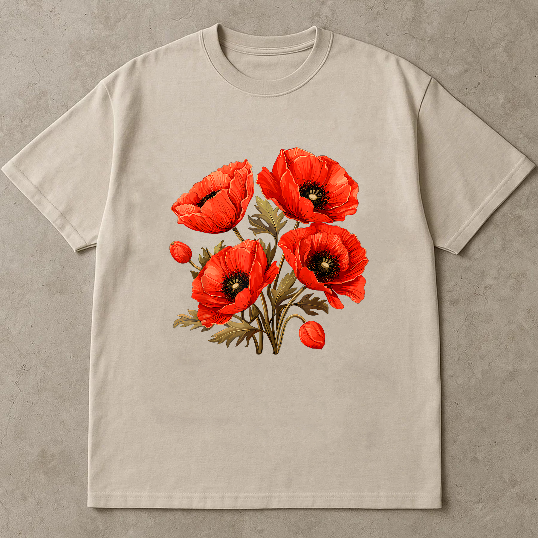 Red Poppy Flower Shirt, Floral Graphic Tee, Bold Botanical Shirt, Aesthetic Flower Tee, Nature Lover Gift Shirt