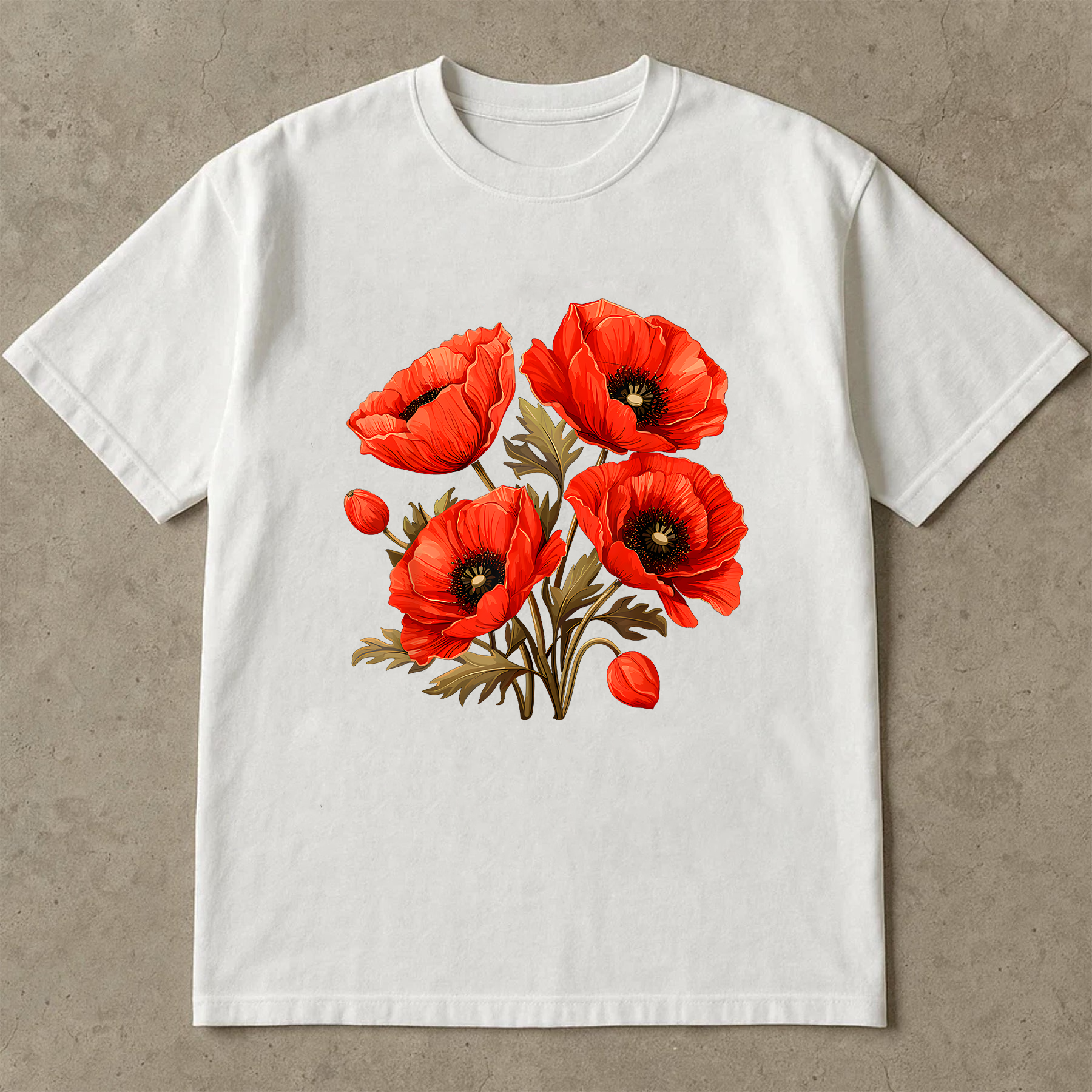 Red Poppy Flower Shirt, Floral Graphic Tee, Bold Botanical Shirt, Aesthetic Flower Tee, Nature Lover Gift Shirt