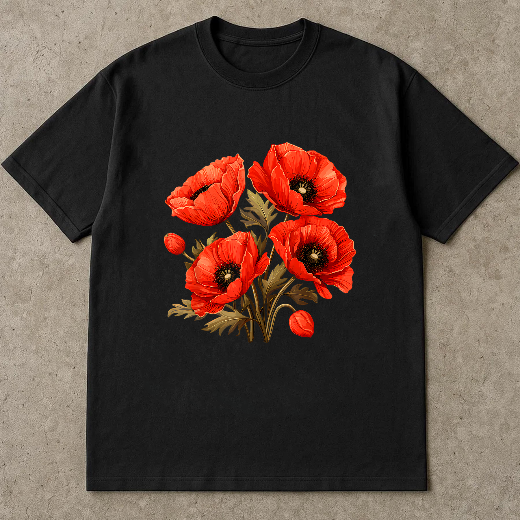 Red Poppy Flower Shirt, Floral Graphic Tee, Bold Botanical Shirt, Aesthetic Flower Tee, Nature Lover Gift Shirt
