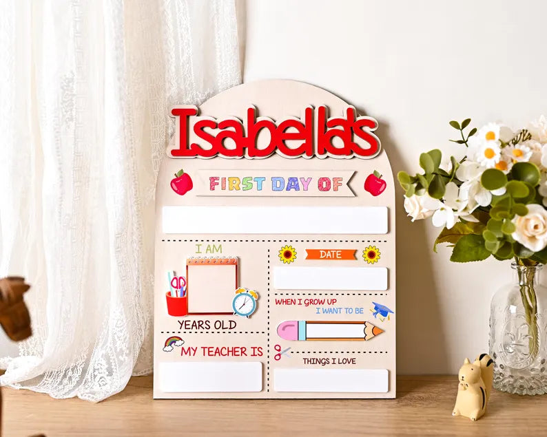 Custom First Day of School Sign,Back to School Sign,Preschool,Kindergarten 1st Day of School Sign,Last Day of School Sign,School Board. SBPETAL01