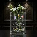 Personalized Best Friends Birth Month Flower Book Vase – Custom Ceramic Vase for Besties, Soul Sisters Gift, Perfect BFF Friendship Decor
