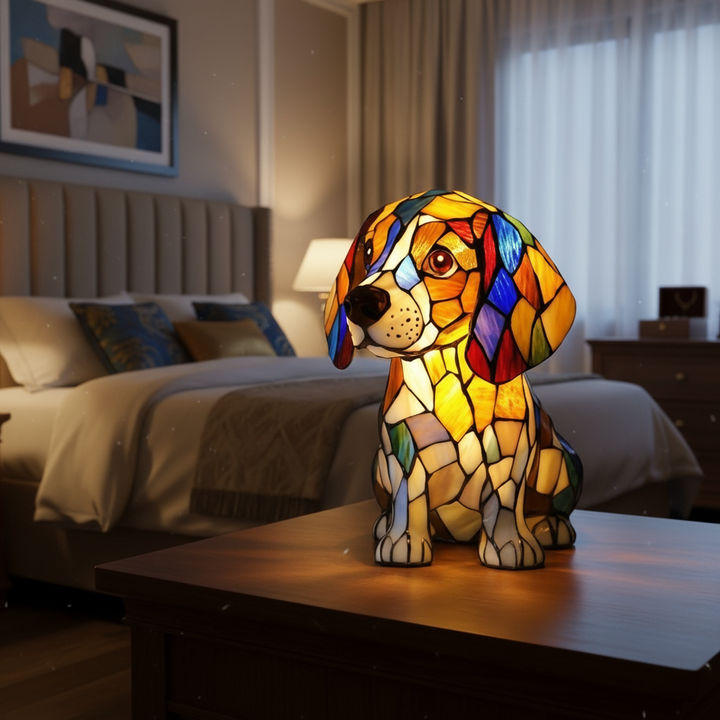 Modern Colorful Dog LED Night Light, Acrylic Plastic Dog Table Lamp, Decorative Night Lamp for Home, Bedroom and Living Room Decor