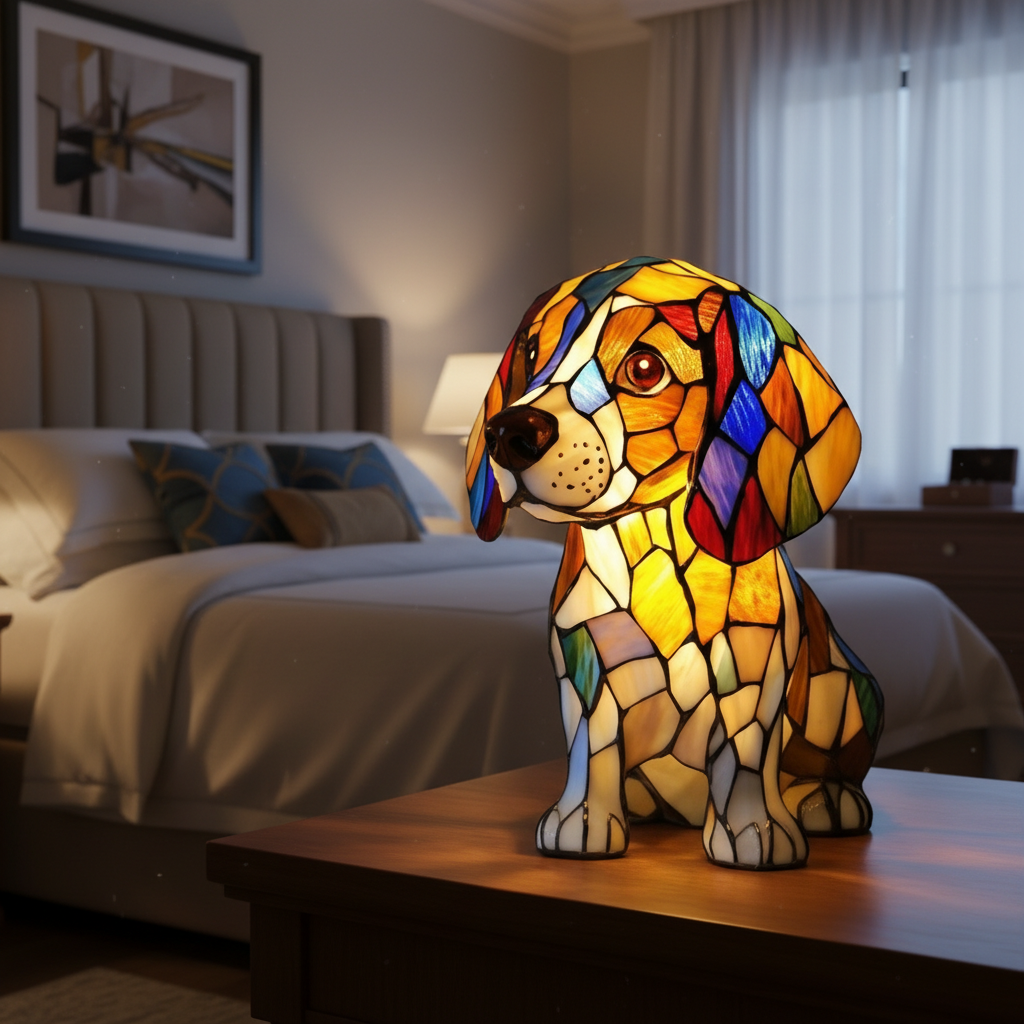 Modern Colorful Dog LED Night Light, Acrylic Plastic Dog Table Lamp, Decorative Night Lamp for Home, Bedroom and Living Room Decor
