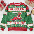 Personalized Golf Ugly Christmas Sweater, Custom Photo Shirt,  Oh What Fun It Is To Ride - Golfing Christmas Team Shirt, Unisex Kid Adult Sweater, Christmas Party Shirt, Holiday Sweatshirts, Xmas Outfit, Christmas Gift UXMAS13