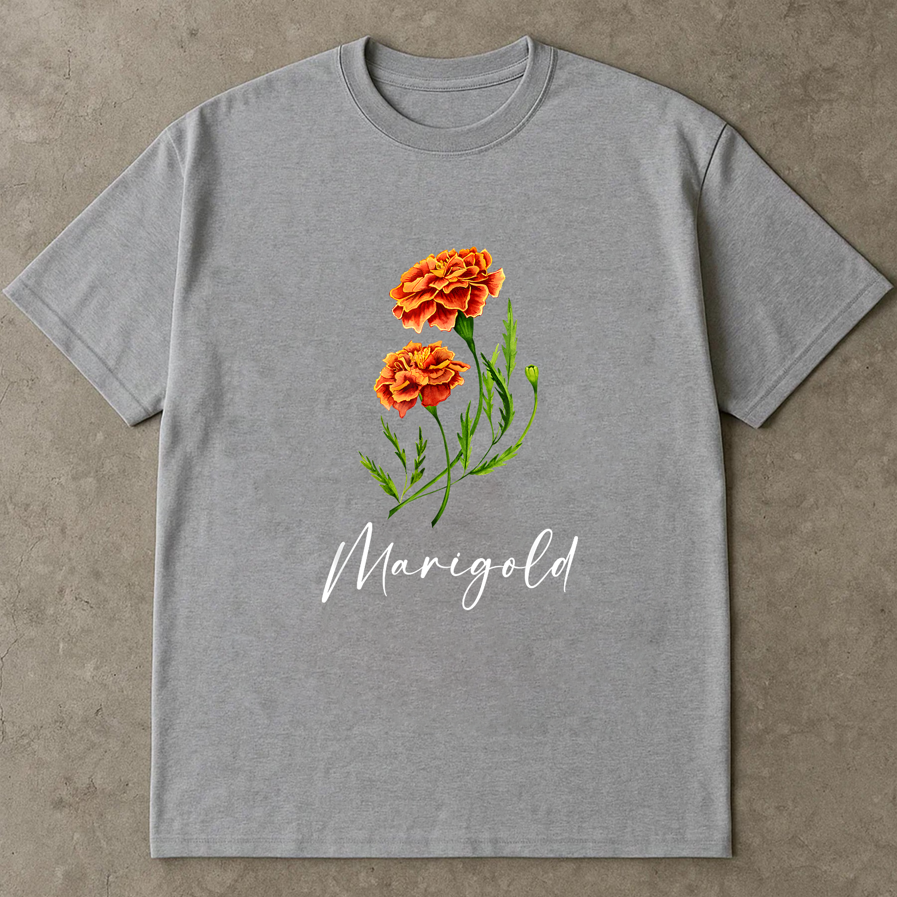 Marigold Flower Shirt, Vintage Floral Graphic Tee, Fall Botanical Shirt, Garden Lover Tee, Autumn Gift Shirt