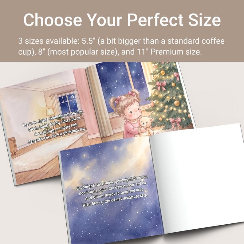 Personalized First Christmas Book, Custom Christmas Tree Storybook With Name, Personalized Holiday Gift, Baby Memory Book PBOOK13