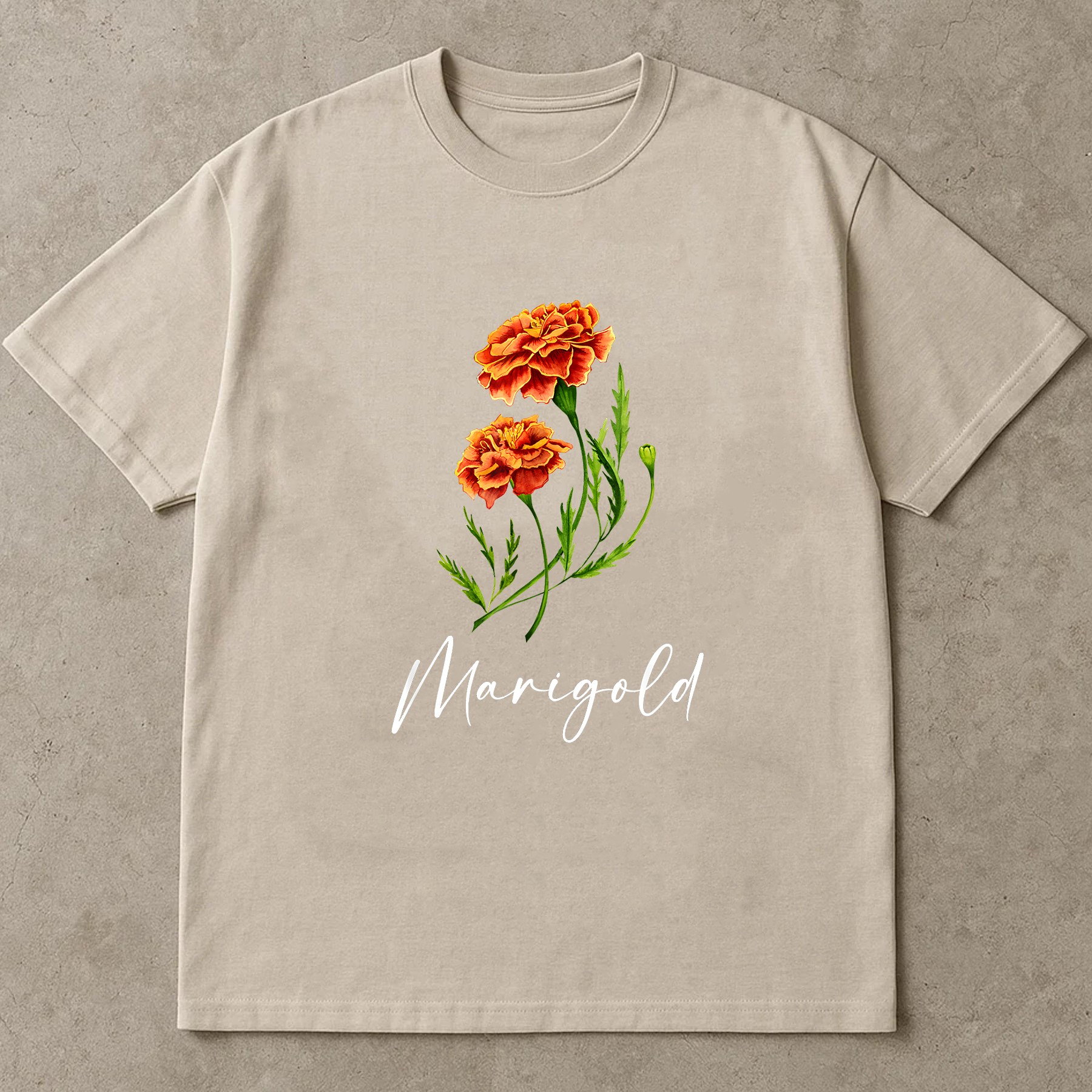 Marigold Flower Shirt, Vintage Floral Graphic Tee, Fall Botanical Shirt, Garden Lover Tee, Autumn Gift Shirt