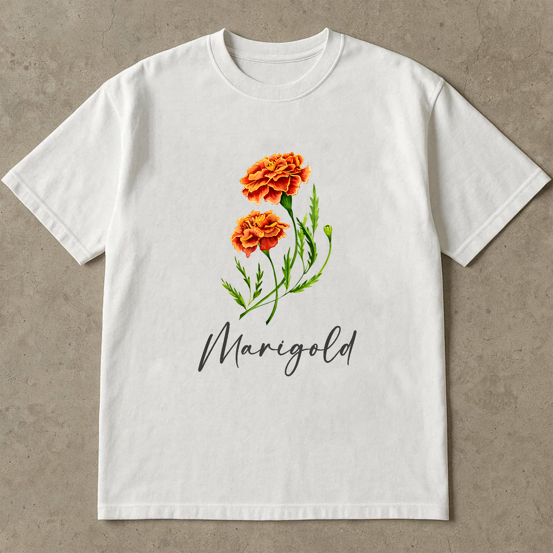 Marigold Flower Shirt, Vintage Floral Graphic Tee, Fall Botanical Shirt, Garden Lover Tee, Autumn Gift Shirt