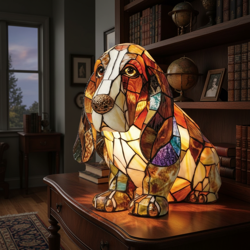 Dog LED Night Light, Acrylic Dog Table Lamp, Artistic Plastic Decor Light, Cozy Bedroom Night Lamp, Cute Pet Lover Gift