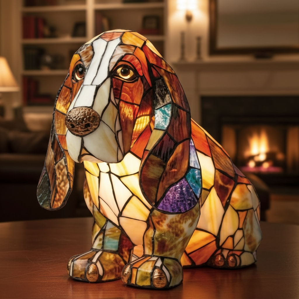 Dog LED Night Light, Acrylic Dog Table Lamp, Artistic Plastic Decor Light, Cozy Bedroom Night Lamp, Cute Pet Lover Gift