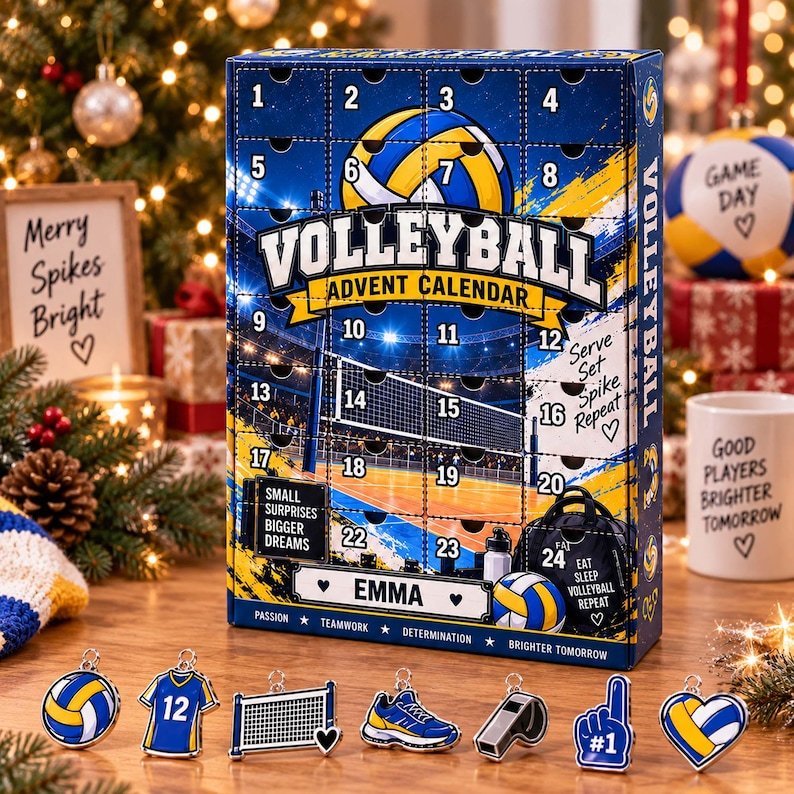 Volleyball Advent Calendar 2026, Christmas Countdown Calendar, Volleyball Gift for Players, Team Mom Gift, Sports Lover Christmas Gift AXMAS14