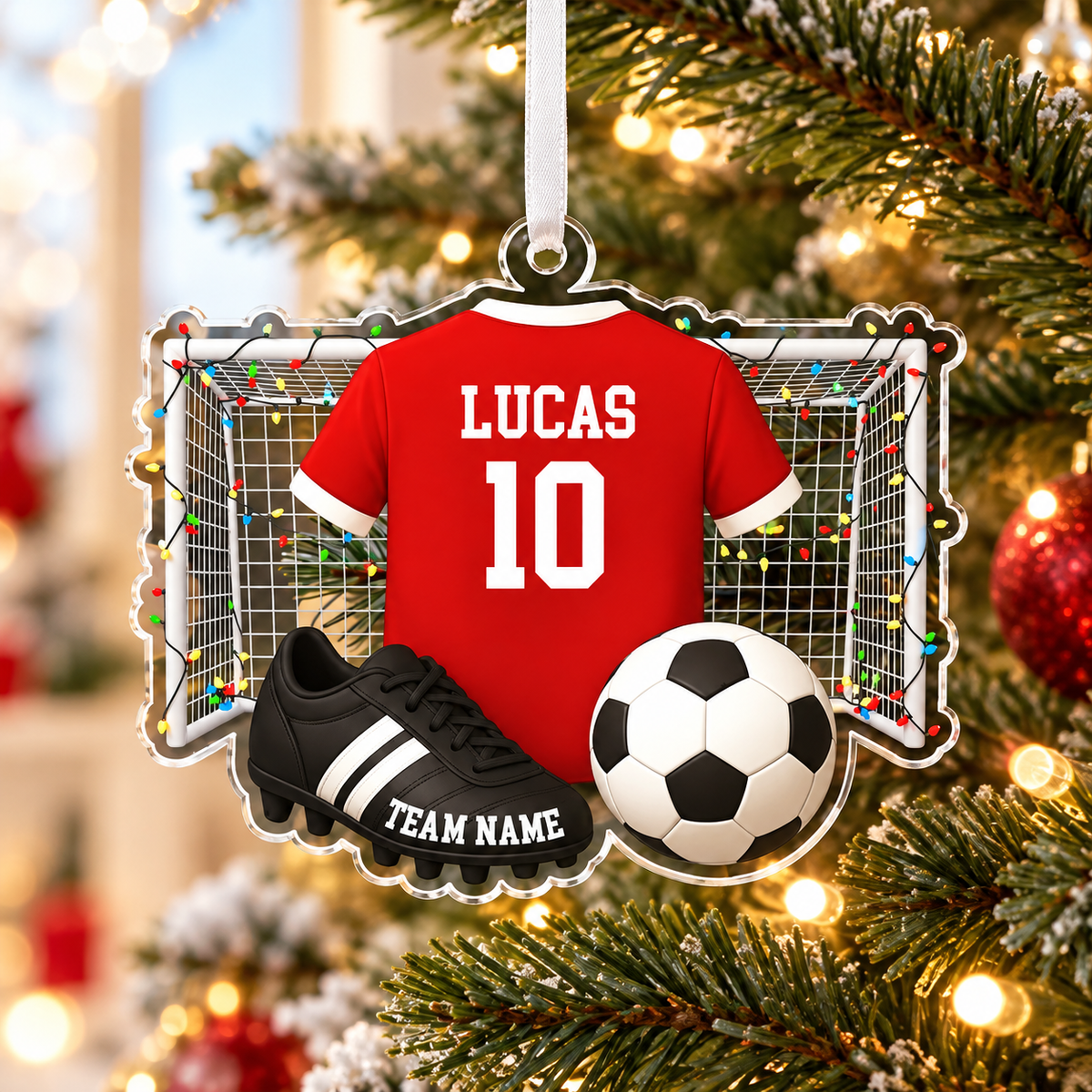 Personalized Soccer Jersey Christmas Ornament, Custom Name Soccer Jersey Ornament, Soccer Jersey Keepsake Gift 2026 ACRYLICOR14