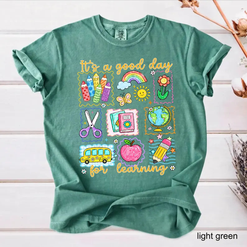 Comfort Colors Teacher Life Shirt, It's a Good Day for Learning, Be Kind TShirt, Back to School Shirt, Team Elementary T-Shirt School Supply. SPETAL1