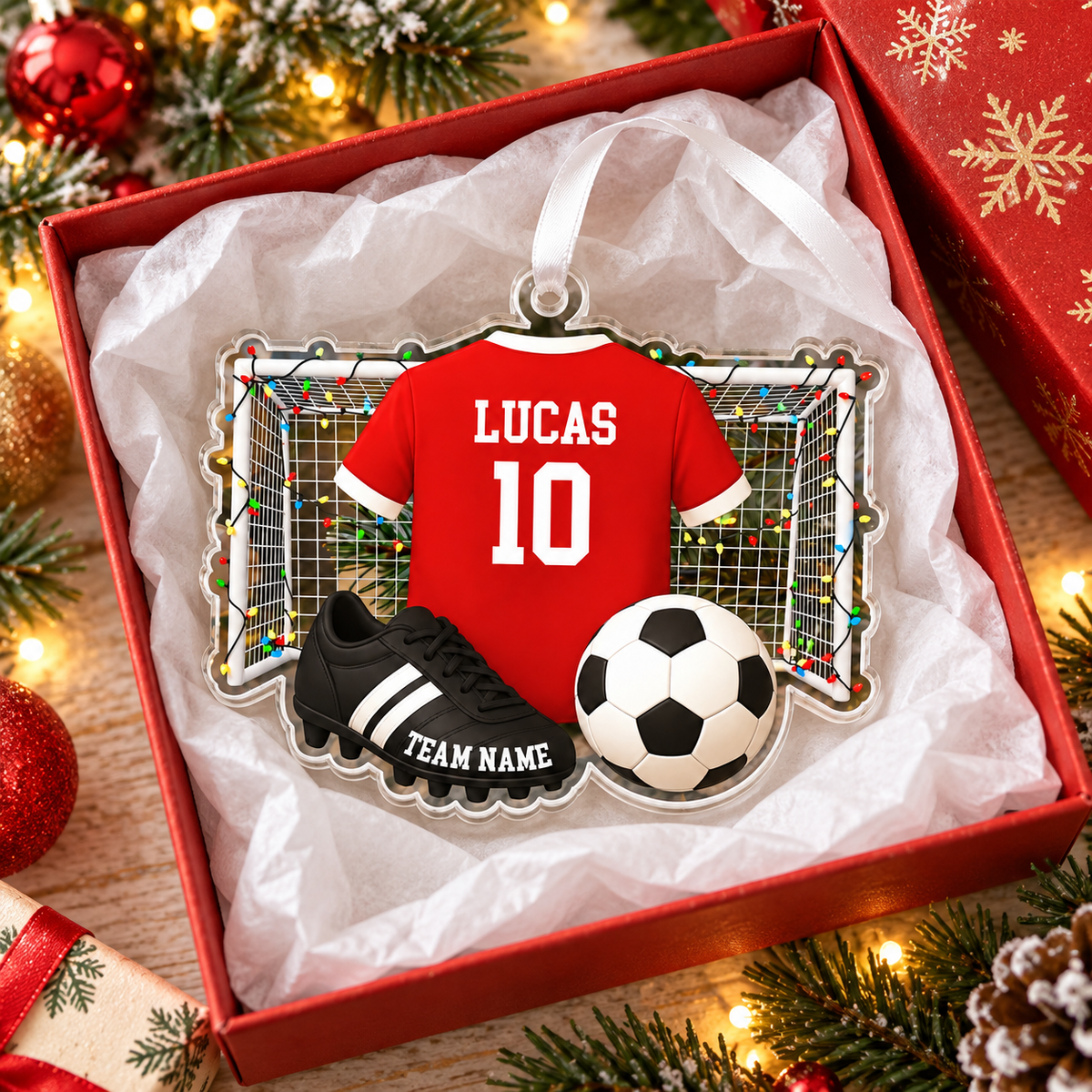 Personalized Soccer Jersey Christmas Ornament, Custom Name Soccer Jersey Ornament, Soccer Jersey Keepsake Gift 2026 ACRYLICOR14