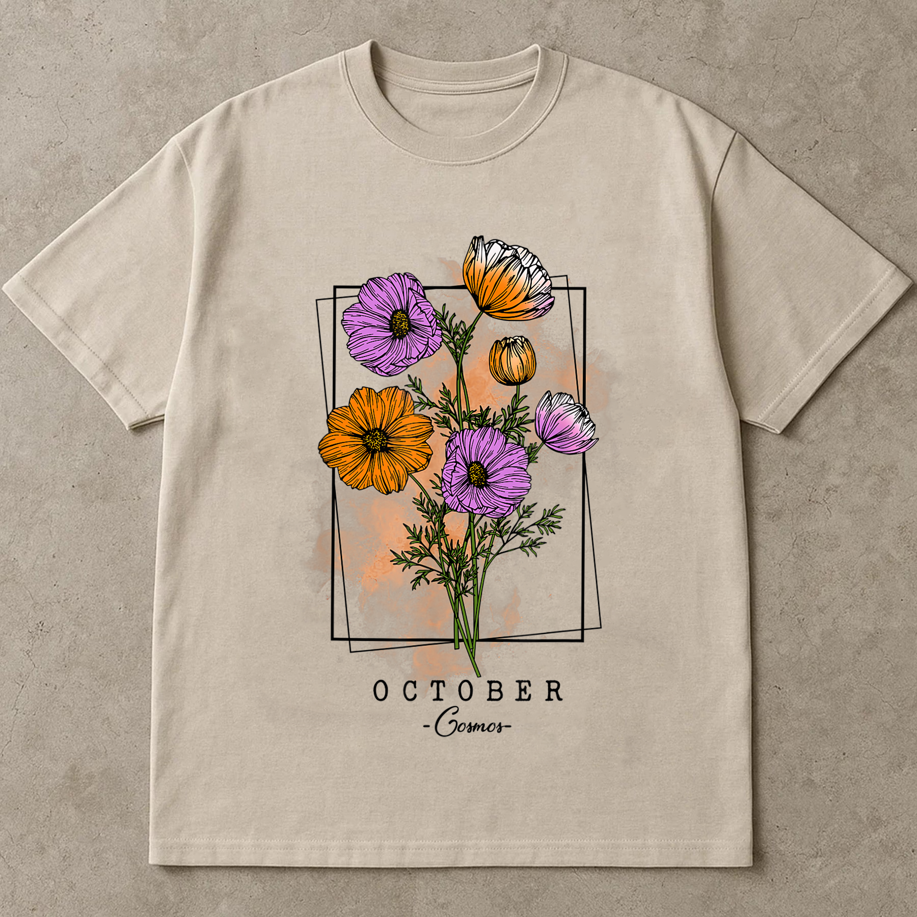 October Birth Flower Shirt, Cosmos Floral Tee, Birth Month Flower Shirt, Personalized Birthday Gift Tee