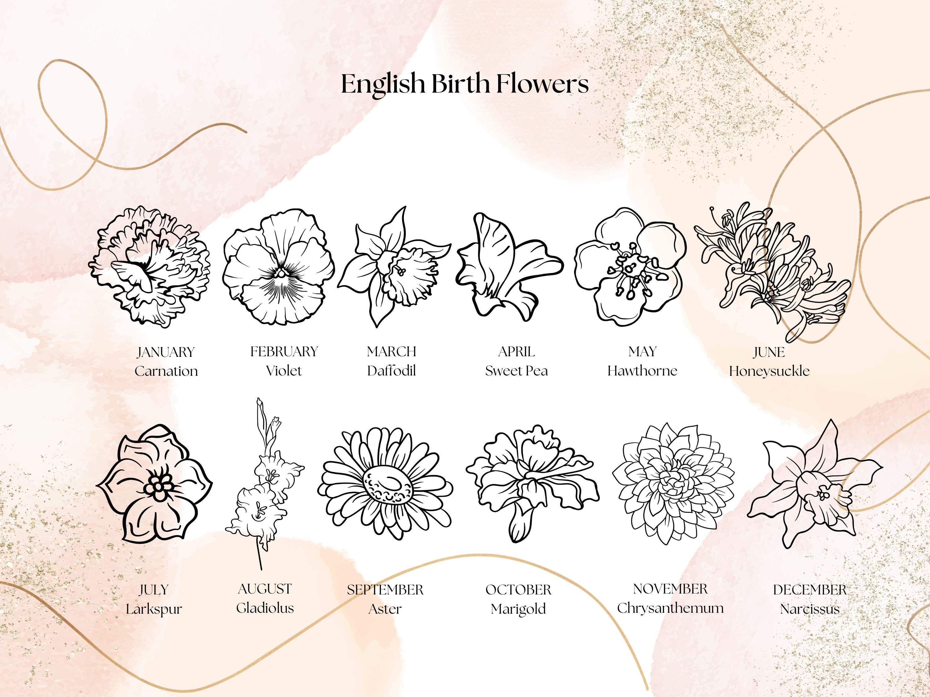 Birth Flower Birthstone Necklace, Women Girl Gift for Wedding, Personalized Gift for Bridesmaids, Handmade Jewelry